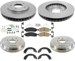 Coated Front Brake Rotors & Ceramic Pads Drums Shoes for Nissan 13-21 NV200 7pc