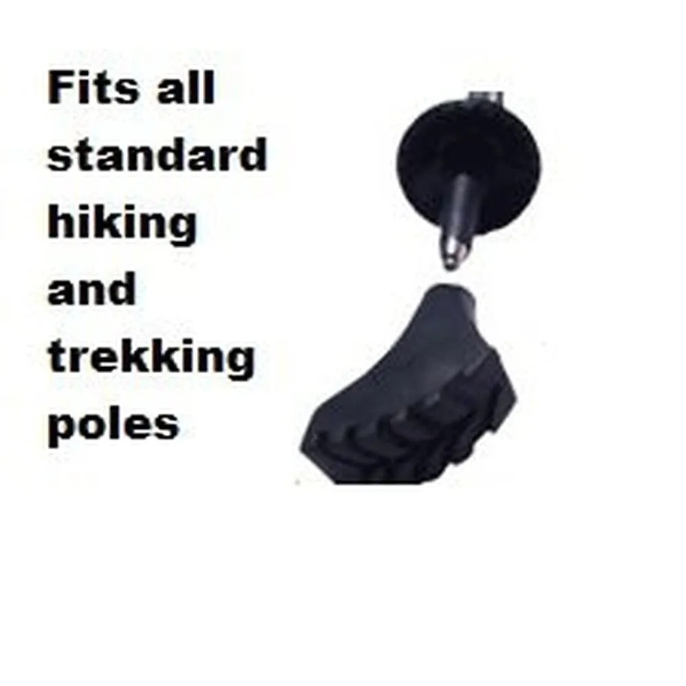 Combo Four Pack of Trekking Pole Replacement Tips- 2 Nordic Style Tapered and 2 Extra Durable Round - Fits all standard hiking, walking, and nordic poles - Replacement Feet - Paws - Ferrules - Caps