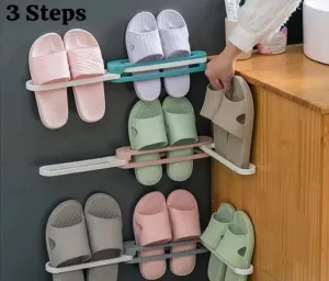 Convenient Self-Adhesive Foldable Slippers/Shoes Holders - No Holes Needed