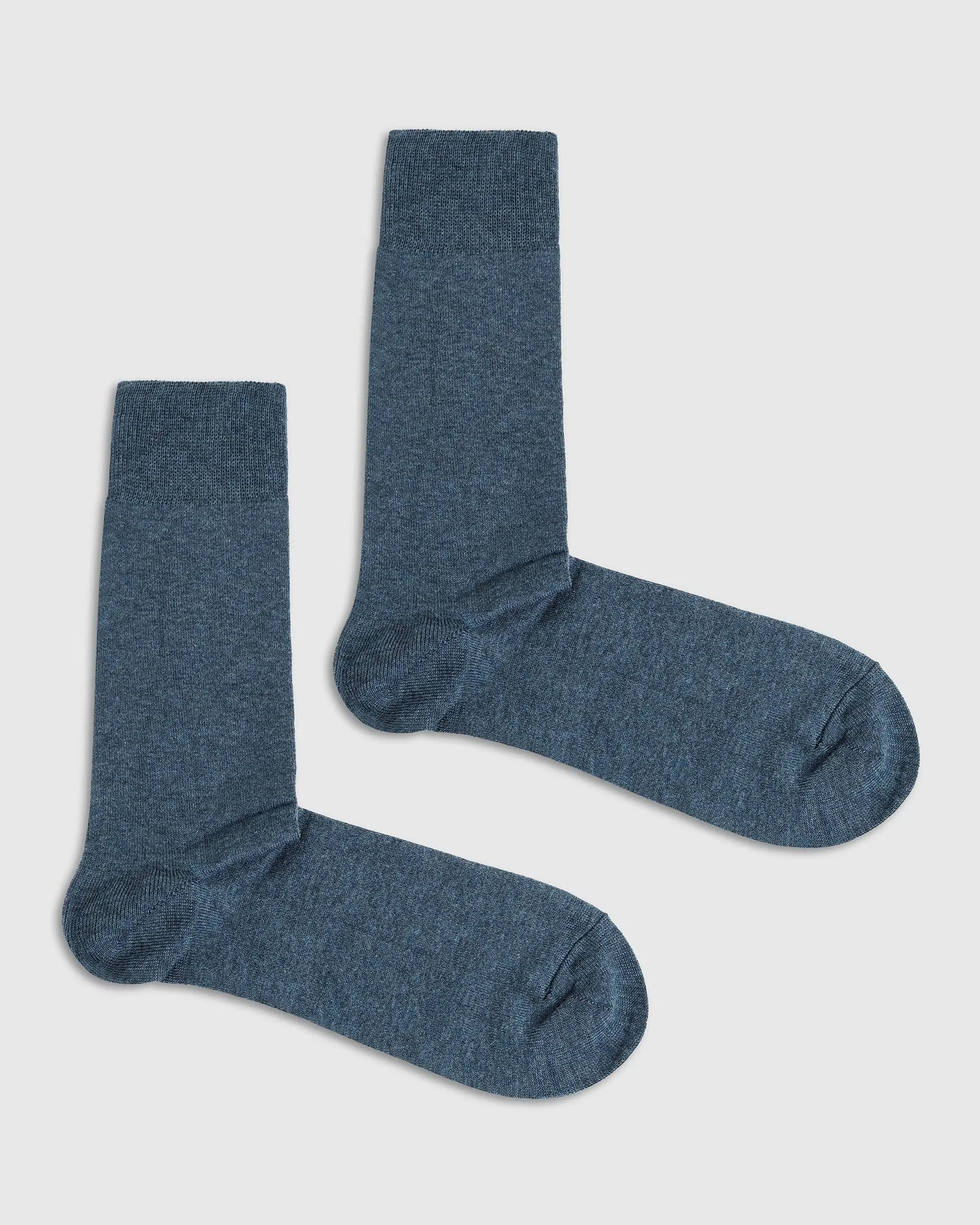 Cotton Dusk Blue Solid Socks - Raylly