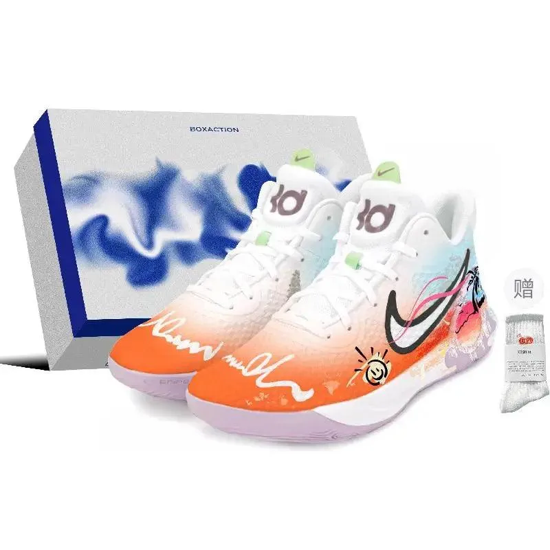 【Customize】Nike KD Trey 5 IX Vintage Basketball Shoes Men Low-top White/orange Sneakers shoes DJ6922-100