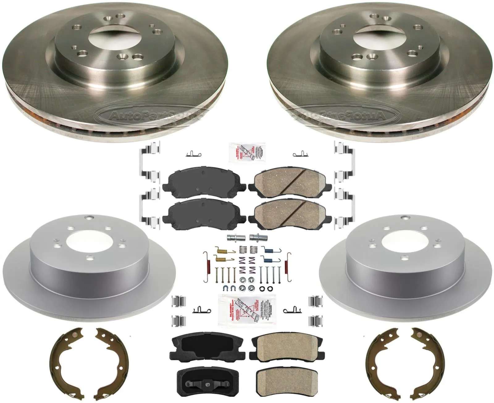 Disc Brake Rotors and Brake Pads For Mitsubishi Outlander 2010-2012 W/ 3rd Row