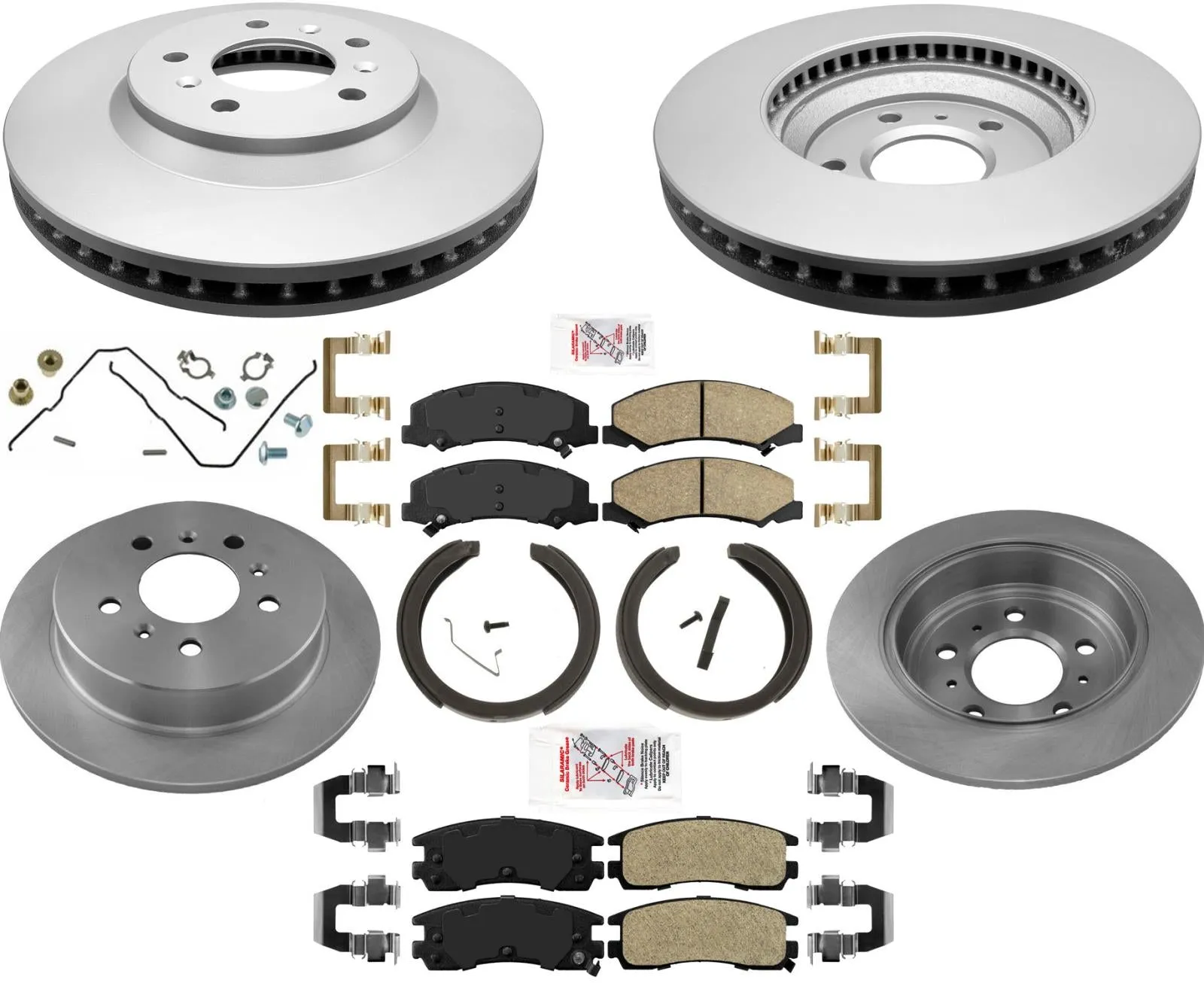 Disc Brake Rotors Ceramic Pads Hardware Parking Shoes For 2006-2007 Monte Carlo