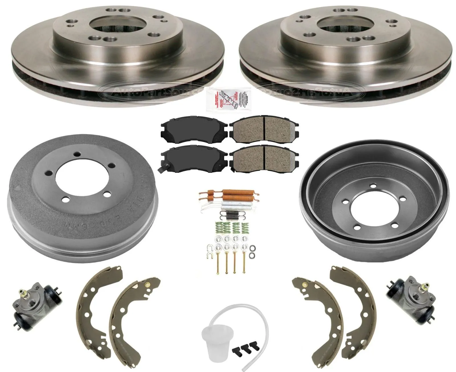 Disc Rotors Brake Drums Shoes Spring Wheel Cylinder For 95-00 Avenger W Rr Drums