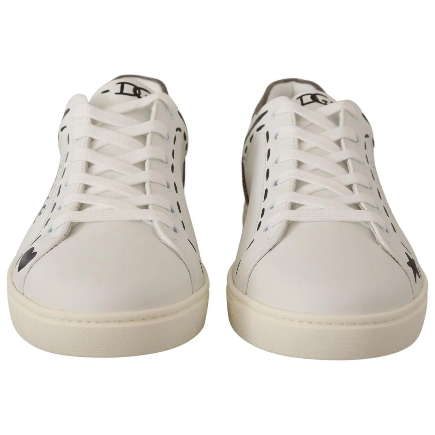 Dolce & Gabbana Elegant White Leather Casual Sneakers