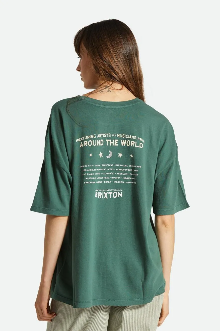 El Festival Oversized Boyfriend Tee - Trekking Green