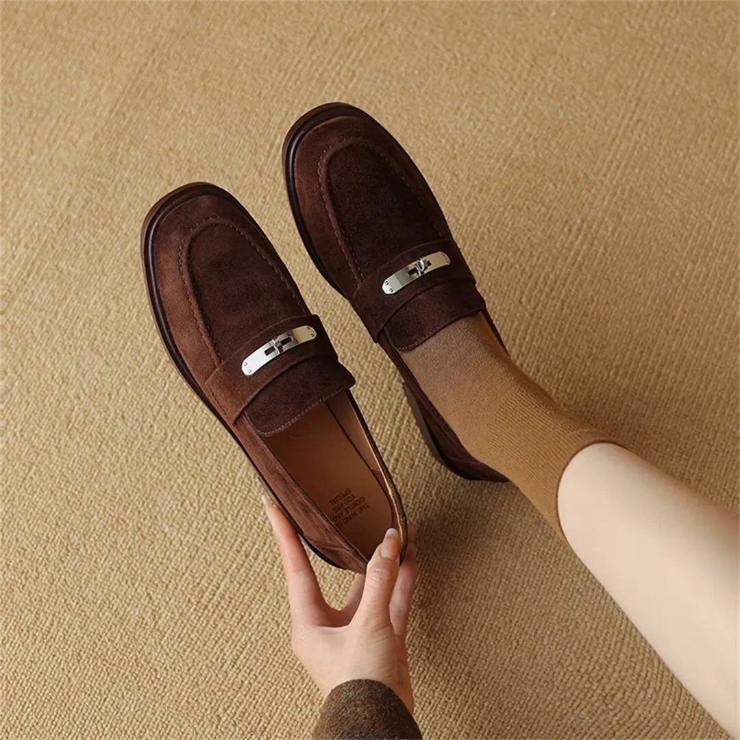 Elegant Flat Cow Leather Shoes