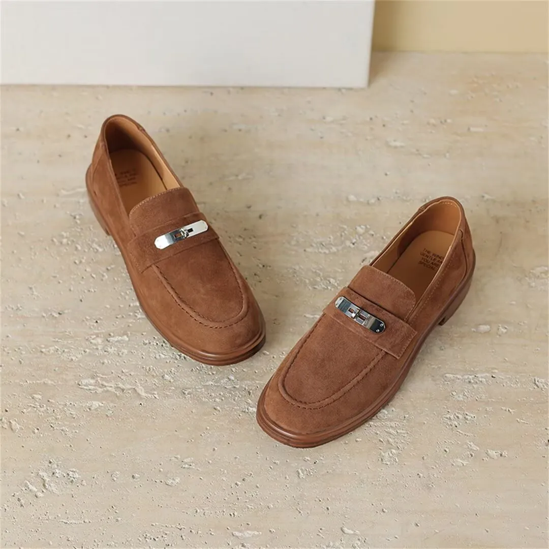 Elegant Flat Cow Leather Shoes