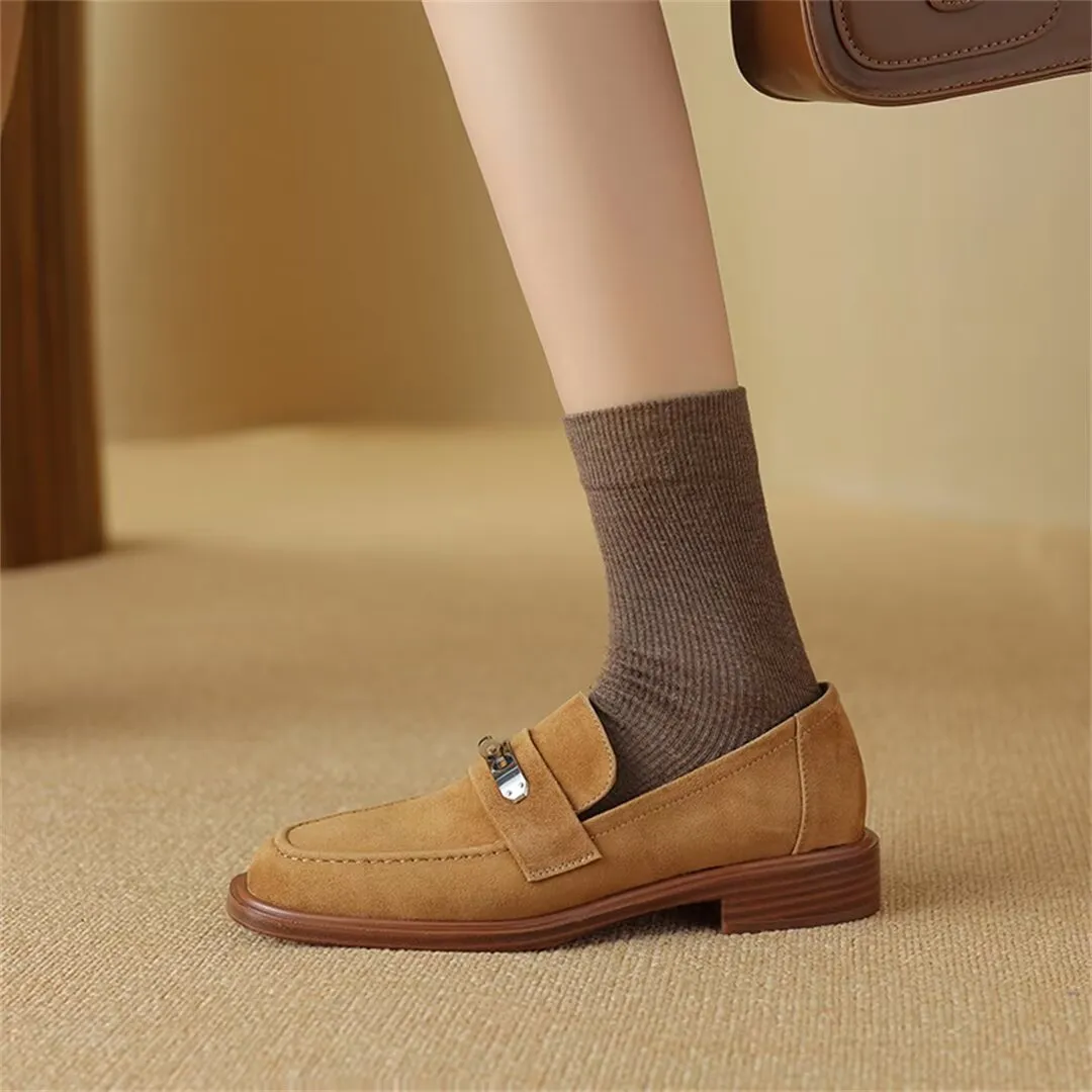 Elegant Flat Cow Leather Shoes