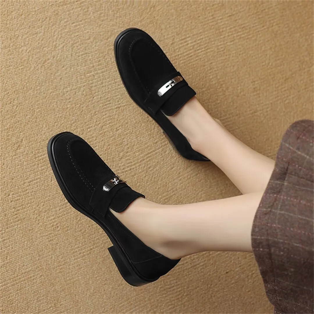 Elegant Flat Cow Leather Shoes