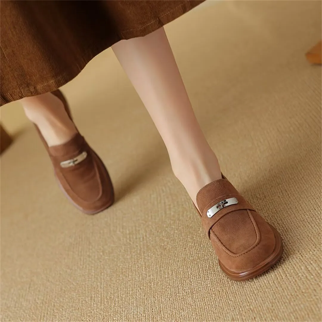 Elegant Flat Cow Leather Shoes