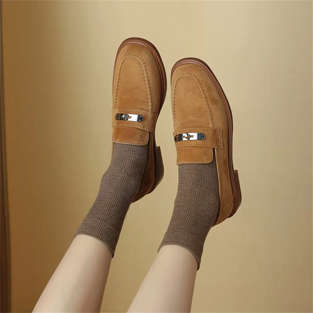 Elegant Flat Cow Leather Shoes