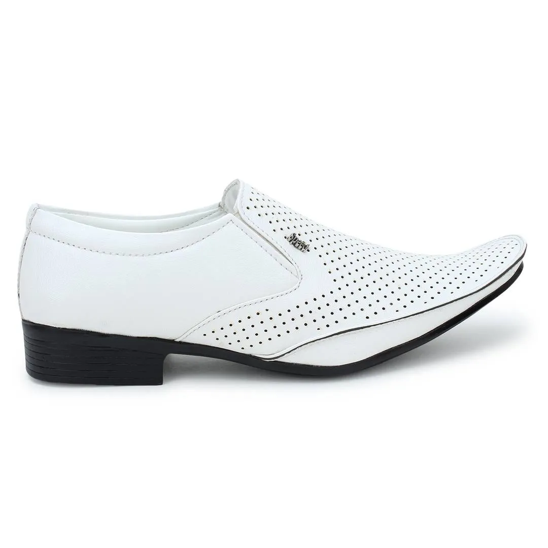 Elegant White Synthetic Leather Formal Shoe