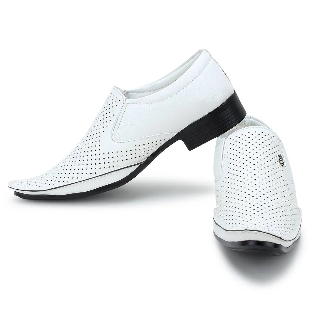 Elegant White Synthetic Leather Formal Shoe