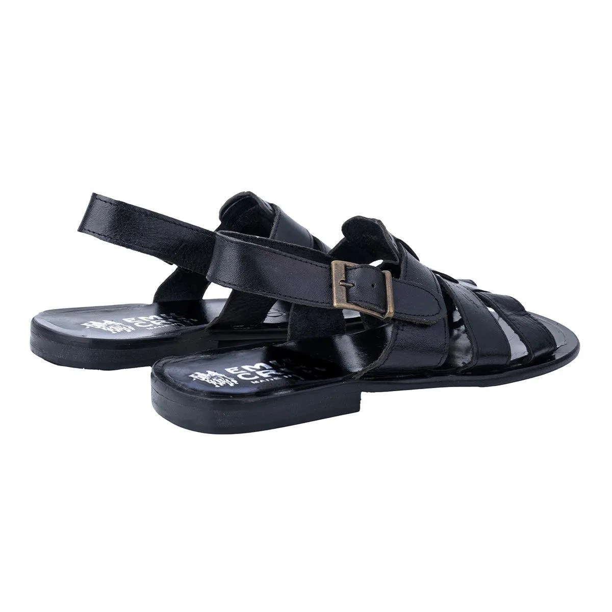 Emil Cris Strap Dress Sandals Leather Black Colour For Men