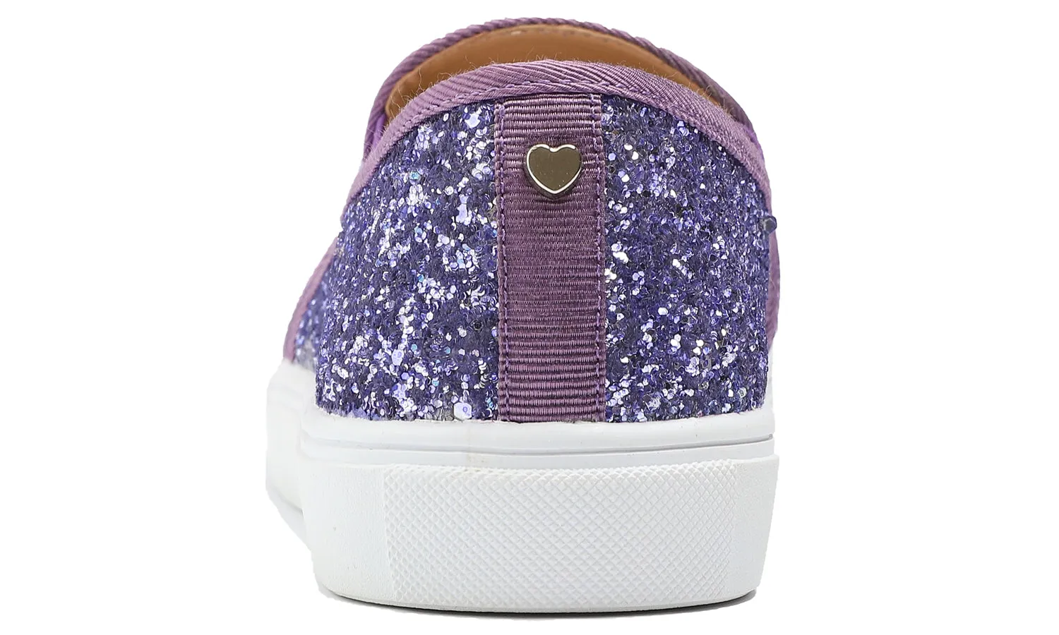 Feversole Women's Glitter Lavender Slip On Sneaker Casual Flat Loafers