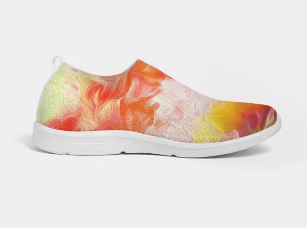 Fly-knit Slip-on Sneakers- Tie Dye Design. Casual Comfy Keds for Women. WickedYo