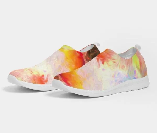 Fly-knit Slip-on Sneakers- Tie Dye Design. Casual Comfy Keds for Women. WickedYo