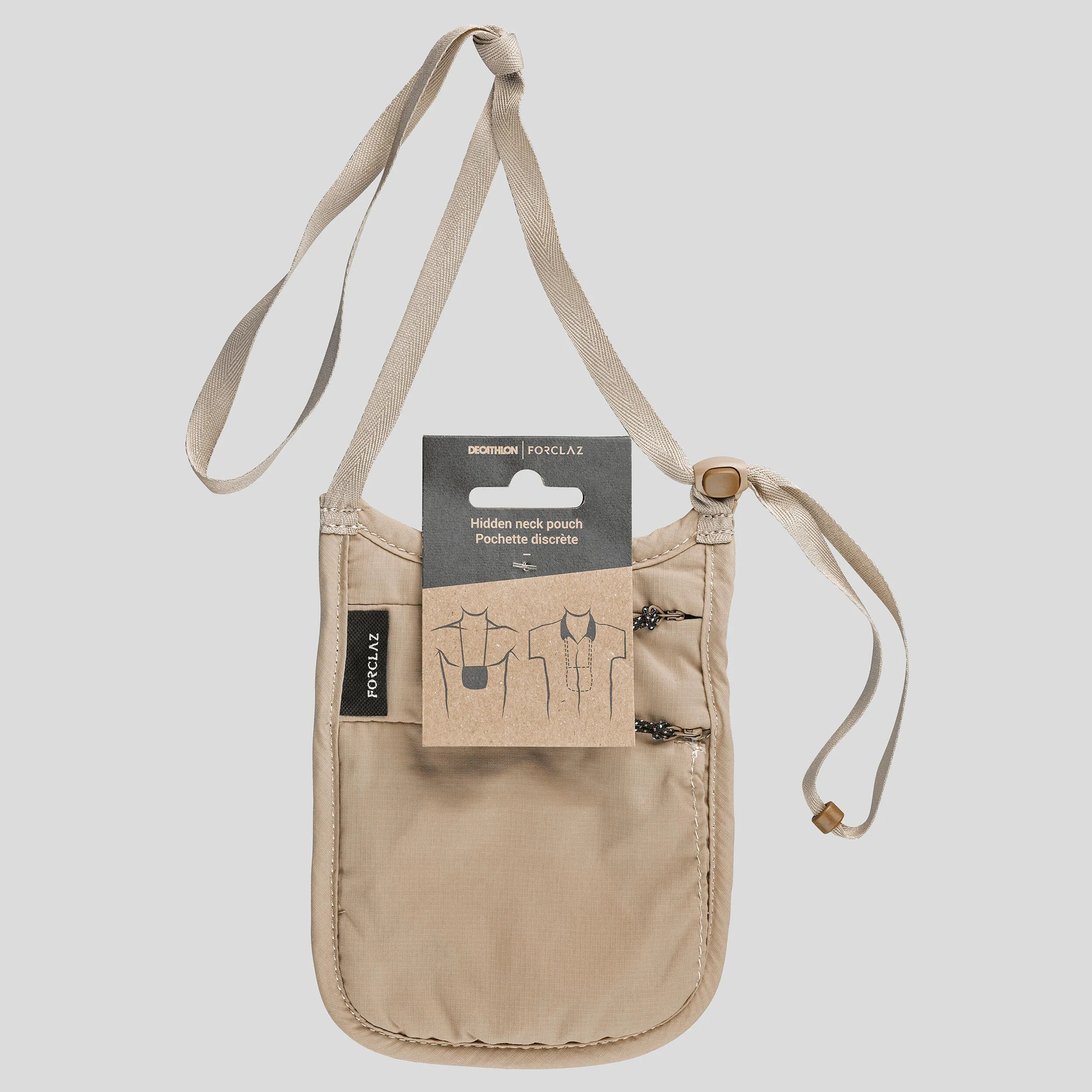 Forclaz Travel shoulder bag, beige