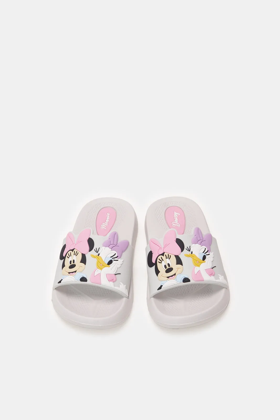 Girls Grey Minnie & Daisy Slide