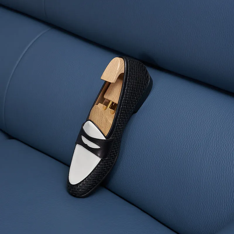 HazelLux Leather Slip-On Loafers