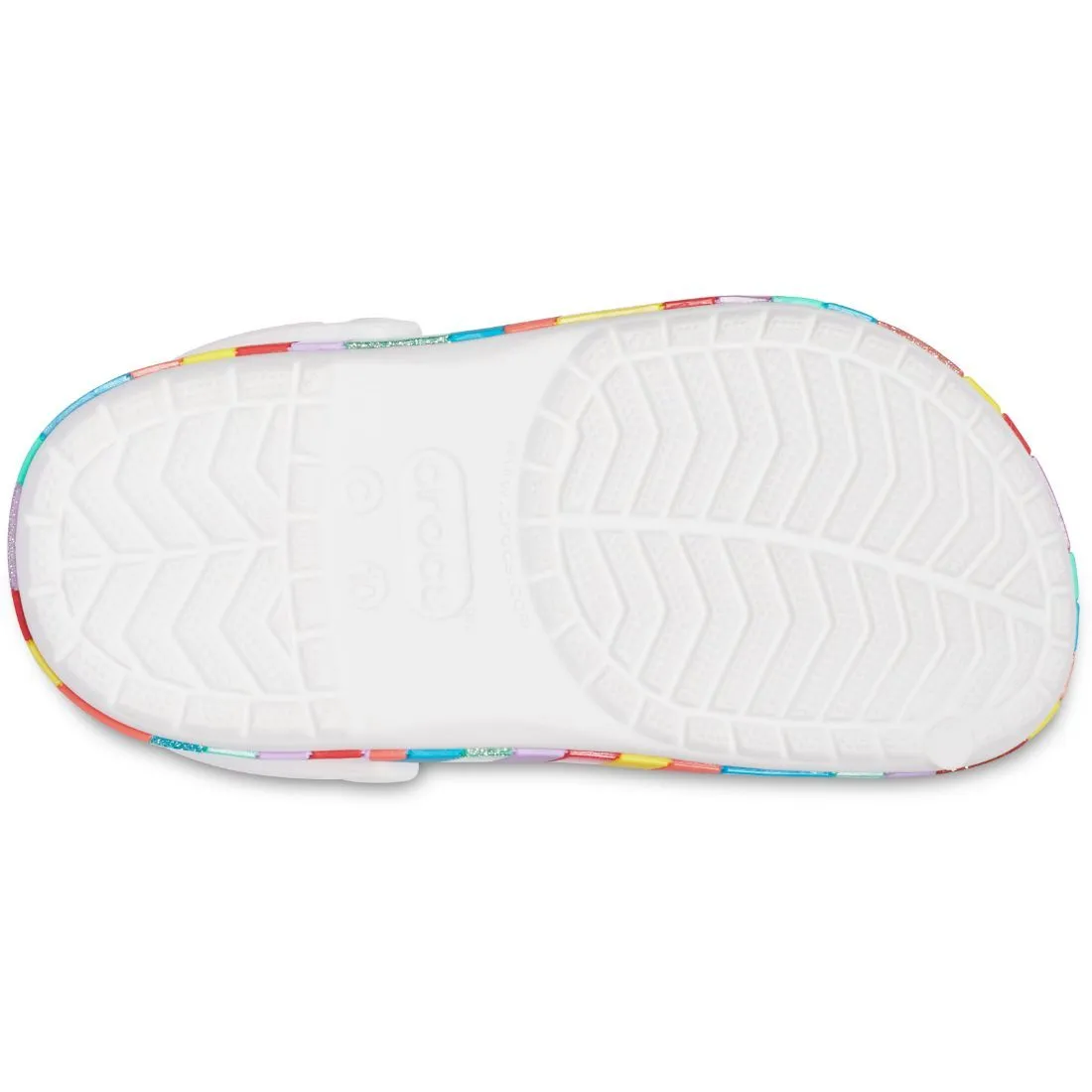 Kids’ Crocband Chevron Beaded Clog - White