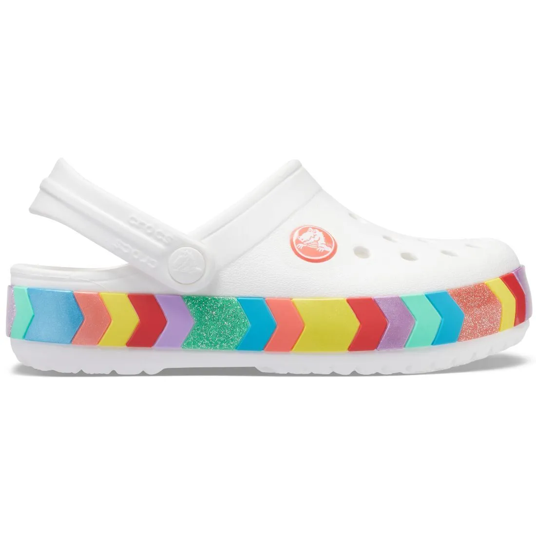 Kids’ Crocband Chevron Beaded Clog - White