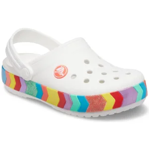 Kids’ Crocband Chevron Beaded Clog - White