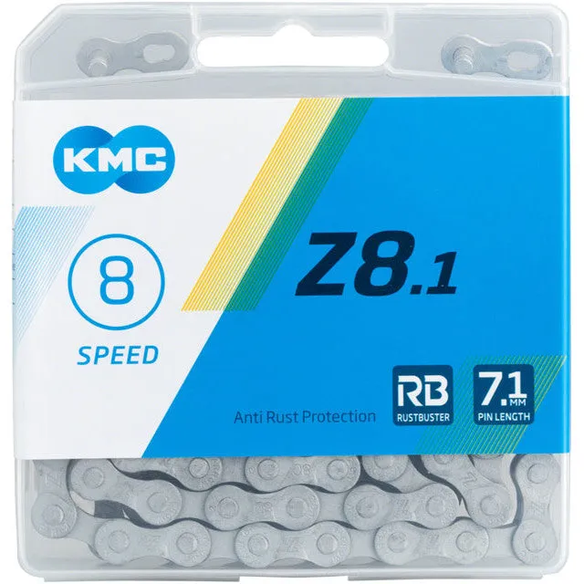 KMC Z8.1 RB Rustbuster Chain - 8-Speed, 116 Links, Gray