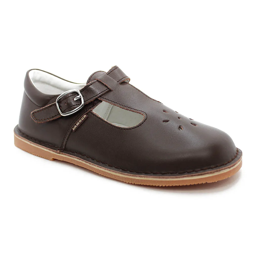 L’ Amour School Uniform Shoe Brown Walker Toddler Kids Girl-Kids Shoes