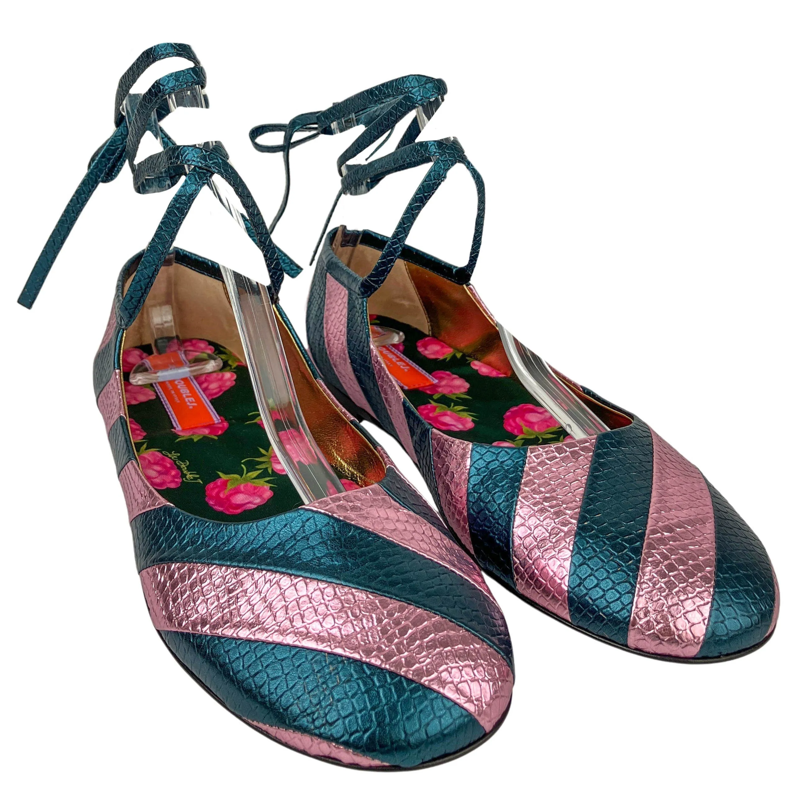 La DoubleJ. Ballerina Flats in Aqua Marine