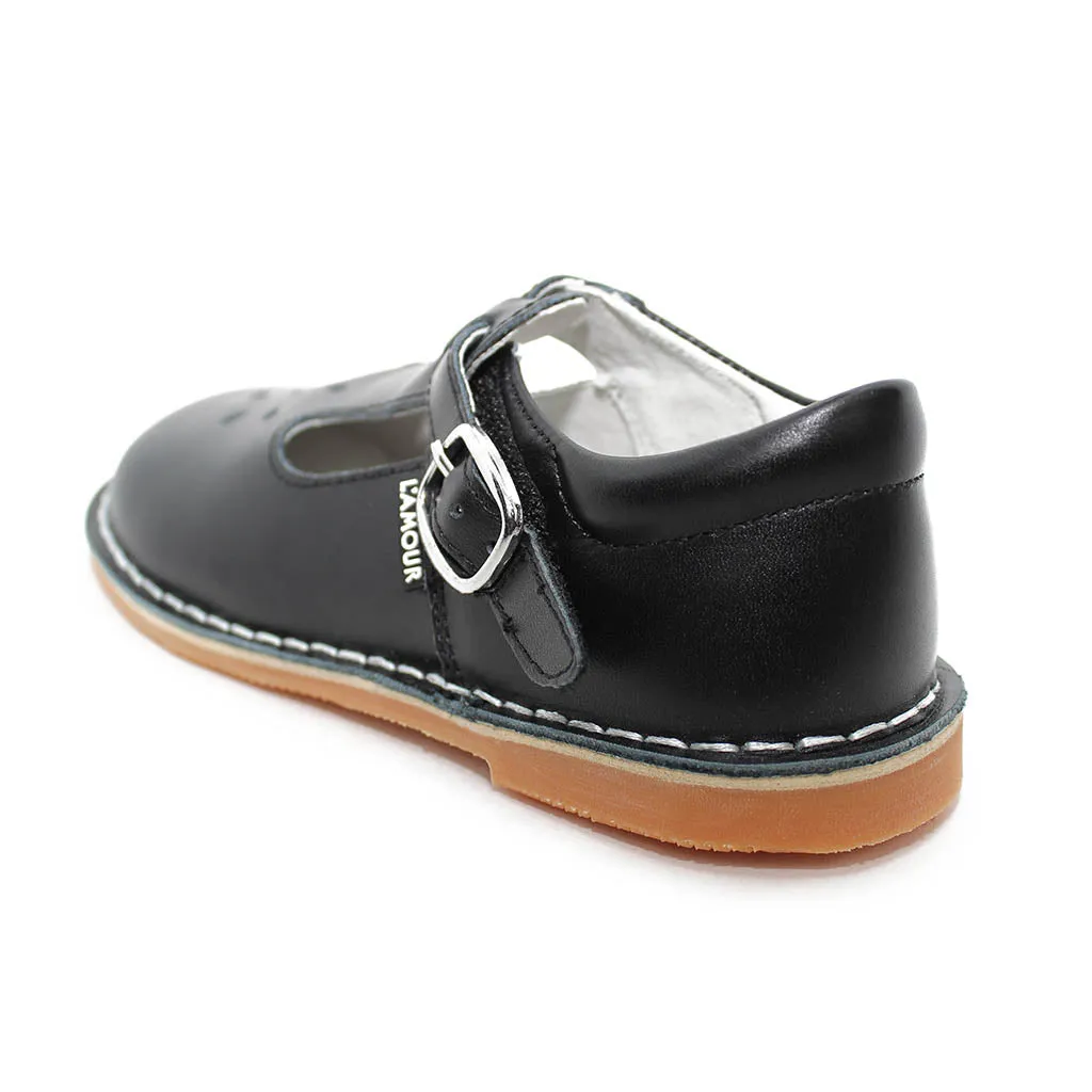 L'Amour School Uniform Shoe Black Toddlers Kids Girls - Kids Shoes