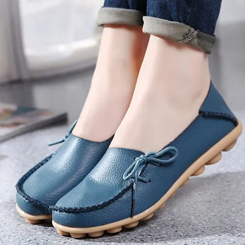 Large size leather Women shoes flats mother shoes girls lace-up fashion casual shoes comfortable breathable women flats SDC179