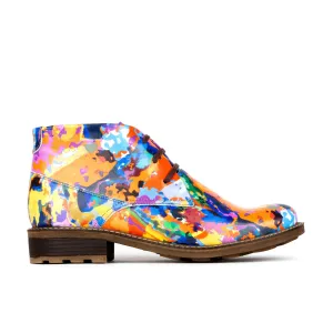 Laviva - Summer Multi - Women's round toe wide fitted colourful leather ankle boot