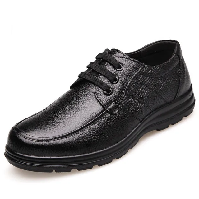 Leather Shoes Men Brand Footwear Non-slip Thick Sole Fashion