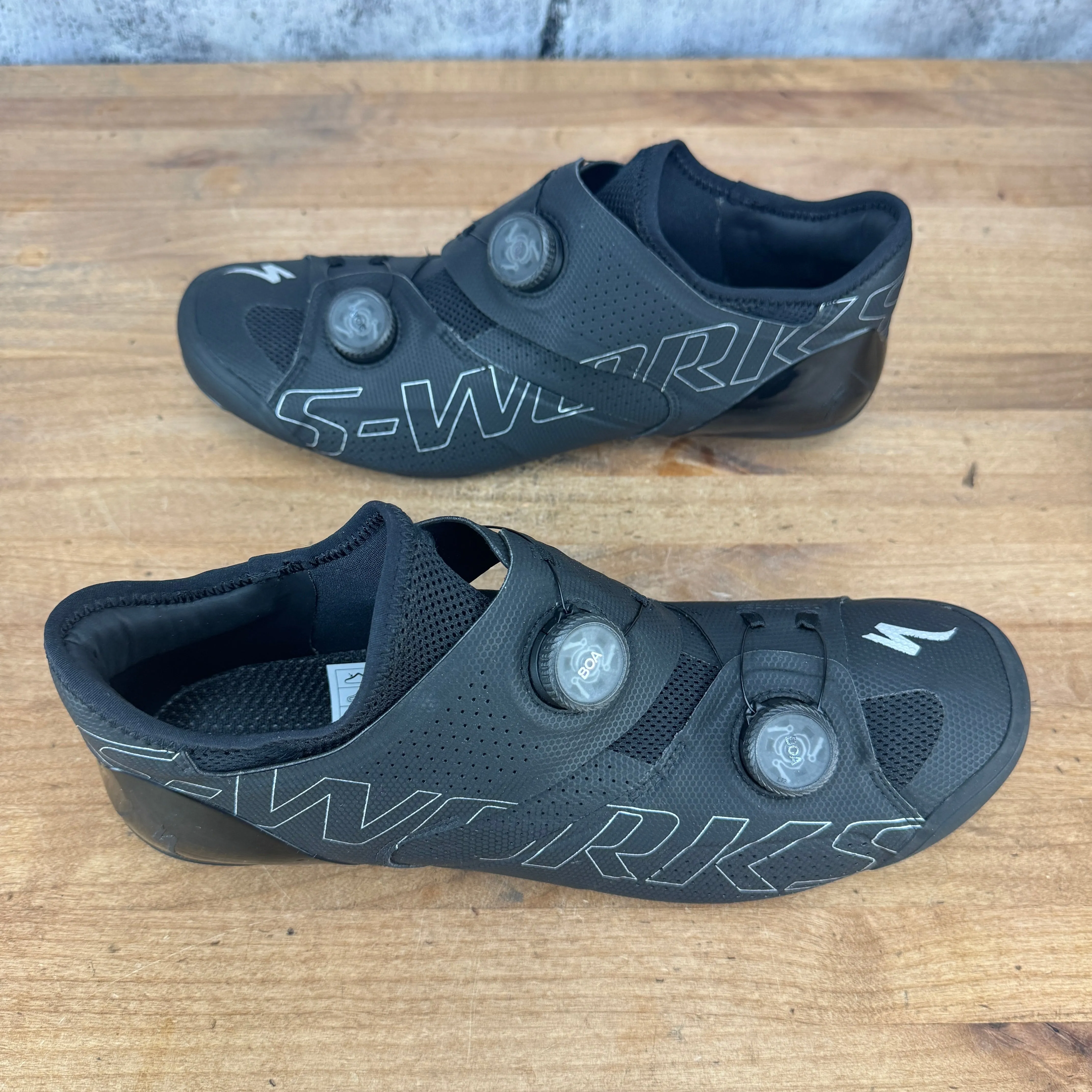 Light Wear! Specialized S-Works Ares Wide EU 45 Black Men's Cycling Shoes 534g