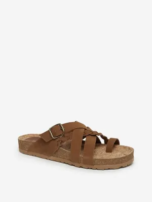 LUNA BLU Tan Braid Textured Sandals