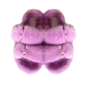 Luxe Mink Slide Sandals - Lilac