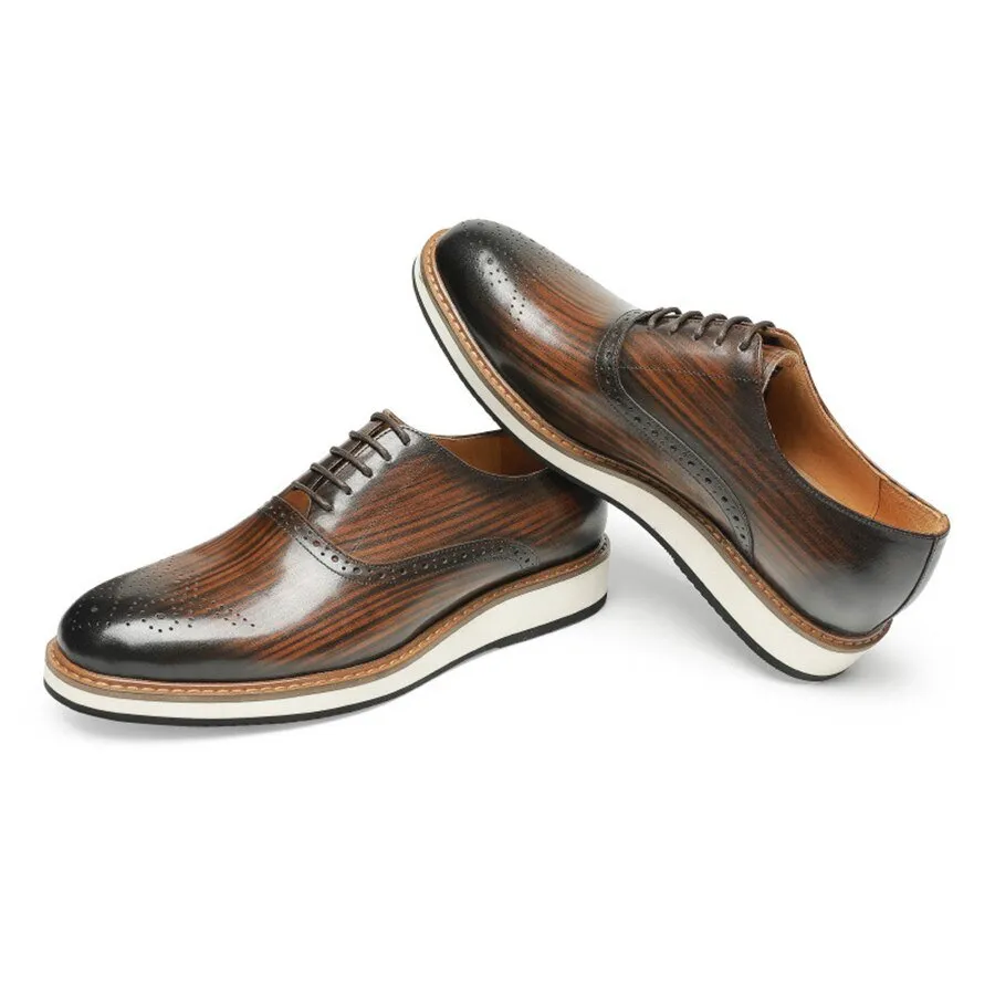 LuxeLace Cowhide Designer Lace-Up Shoes