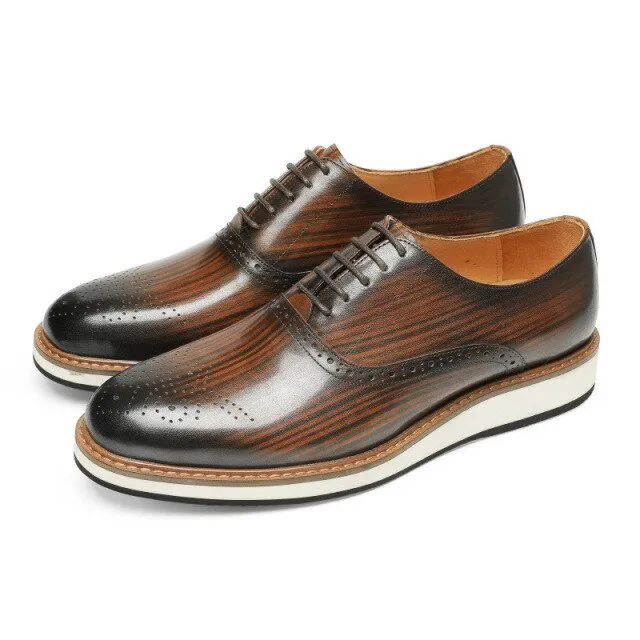 LuxeLace Cowhide Designer Lace-Up Shoes