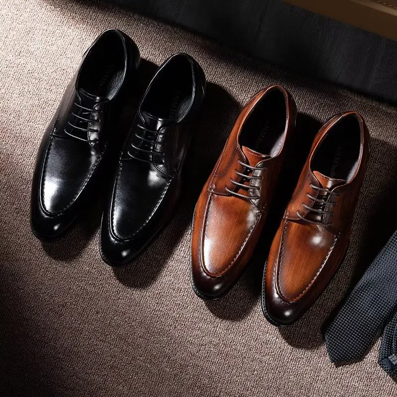 LuxeLeather Lace-Up Derbies Dress Shoes