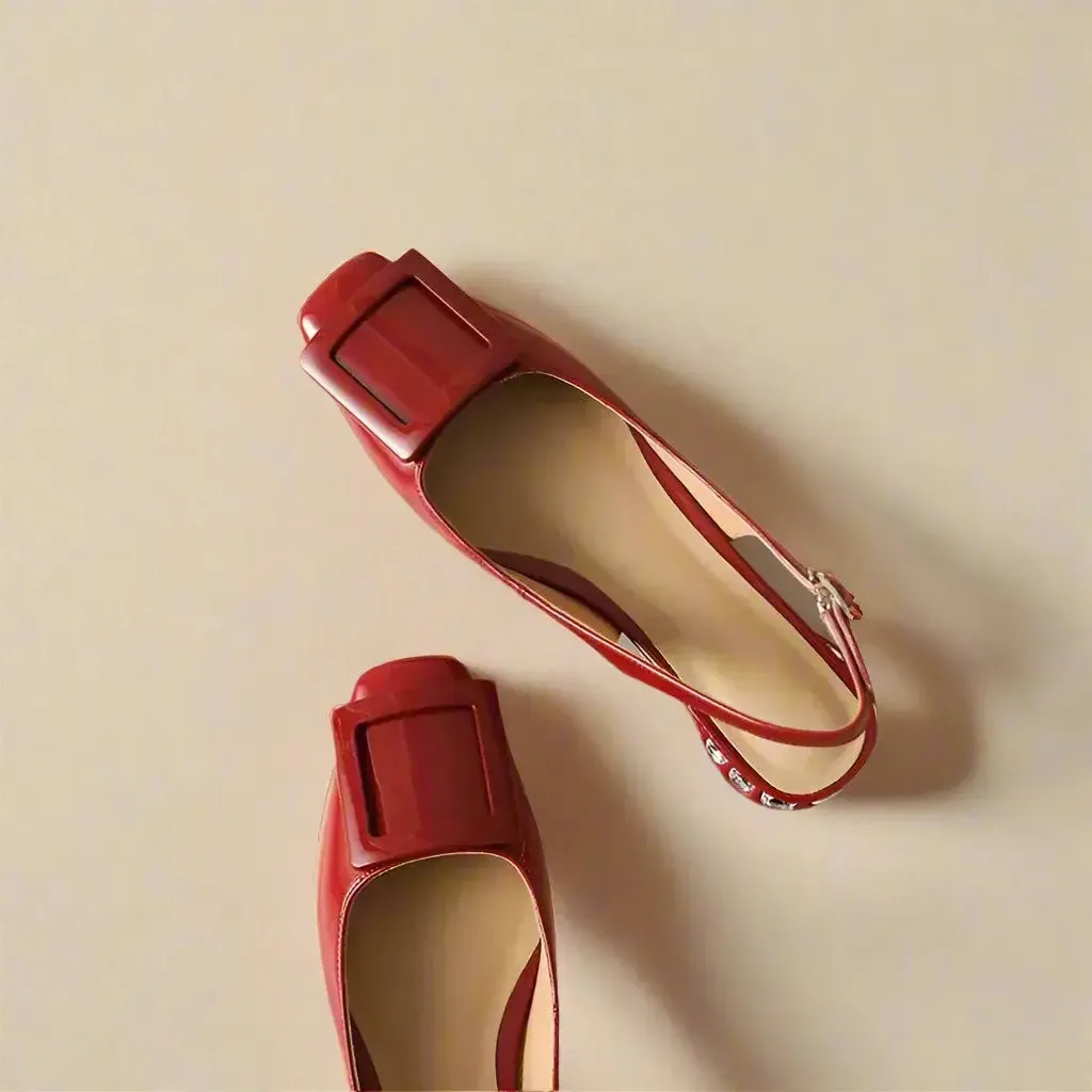 Madison Red Flat Sandals