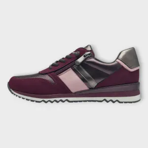 Marco Tozzi Purple Trainer-Style Shoes with Wedge Sole and Side Zip