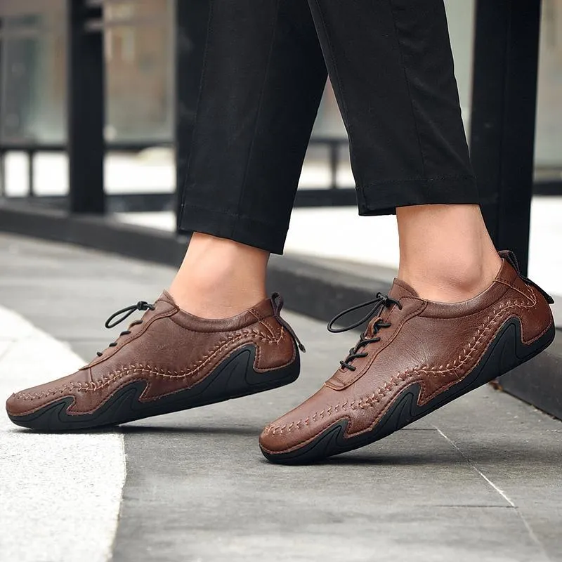 Men Athletic Breathable Handmade Leather Shoes