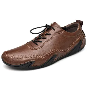 Men Athletic Breathable Handmade Leather Shoes