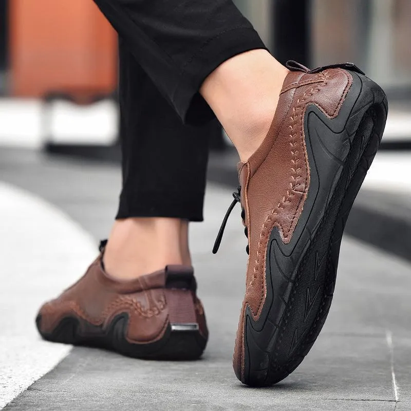 Men Athletic Breathable Handmade Leather Shoes