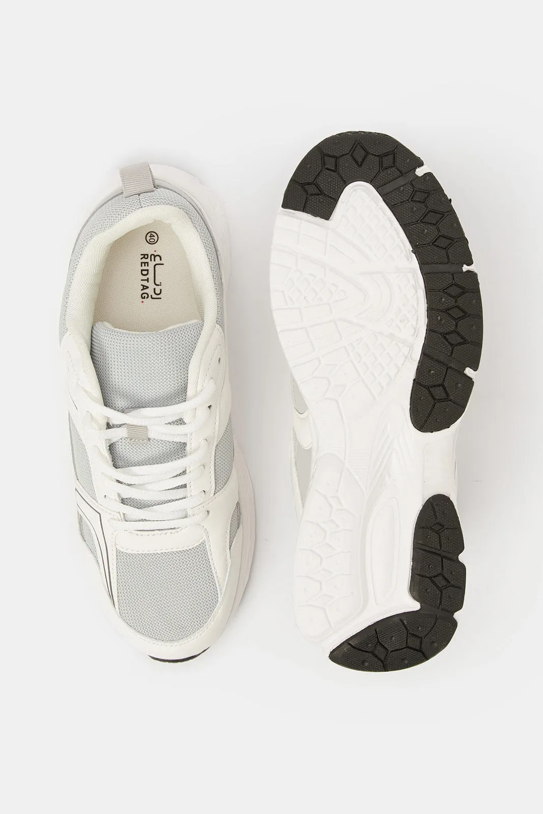 Men White Material Block Sneaker