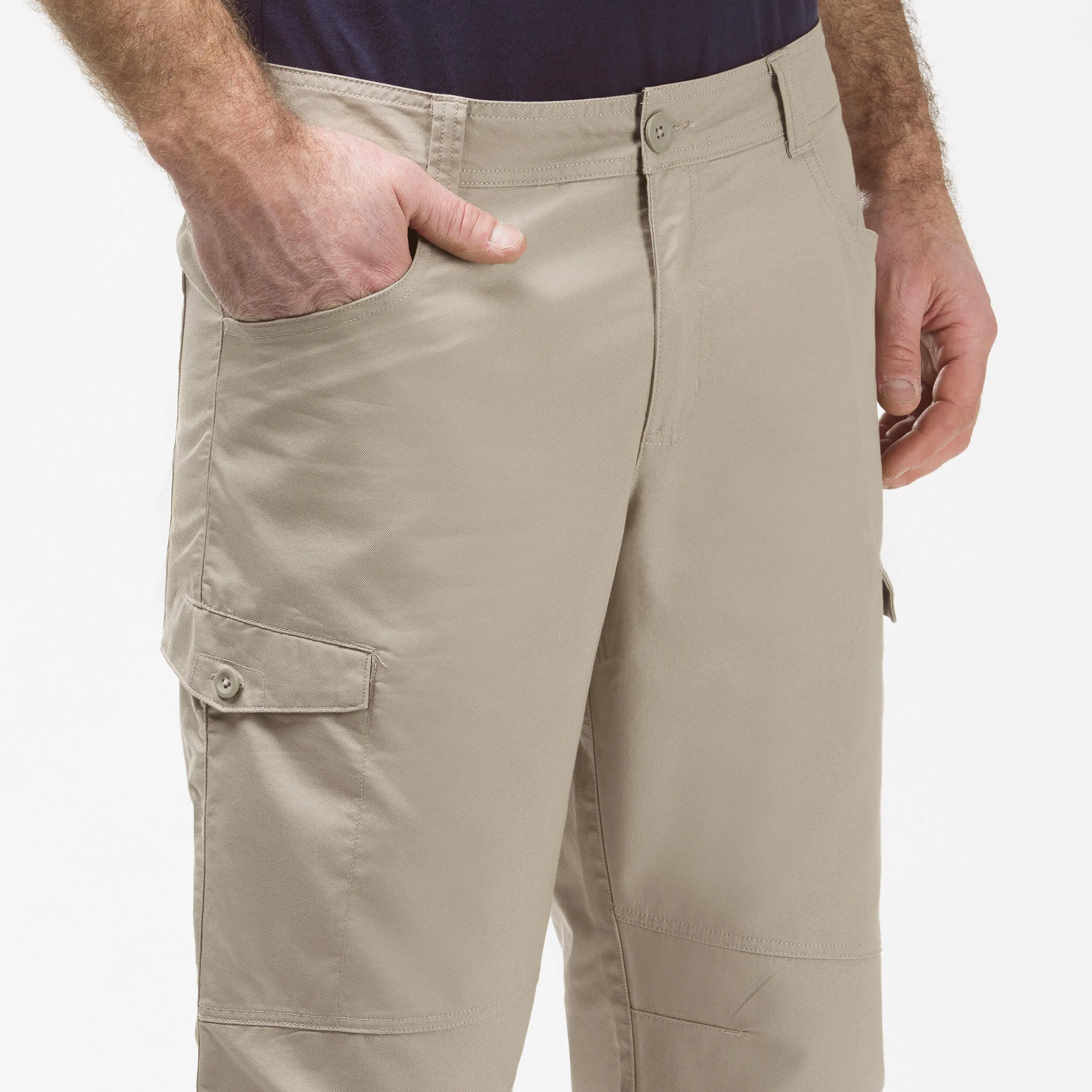 Men's Bermuda shorts for hiking Quechua NH500 Fresh, beige