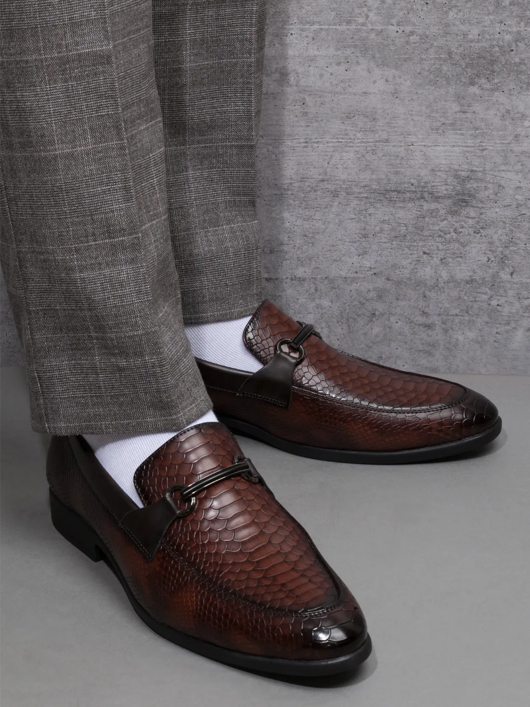 Men's Brown Semi Fomal Formal Slip On (IX1087)