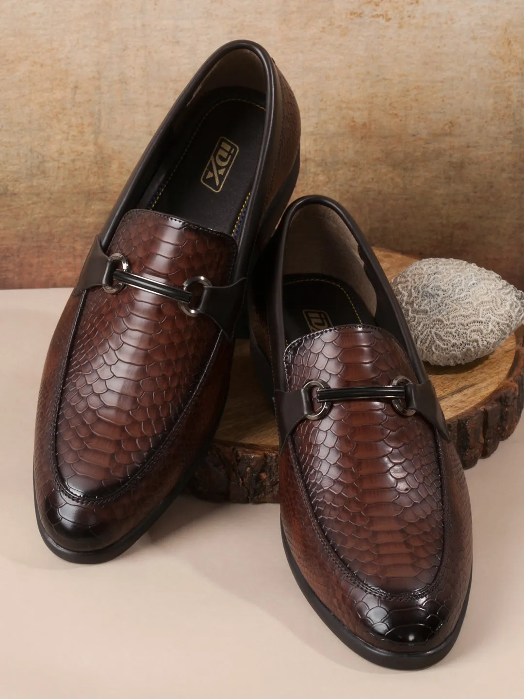 Men's Brown Semi Fomal Formal Slip On (IX1087)